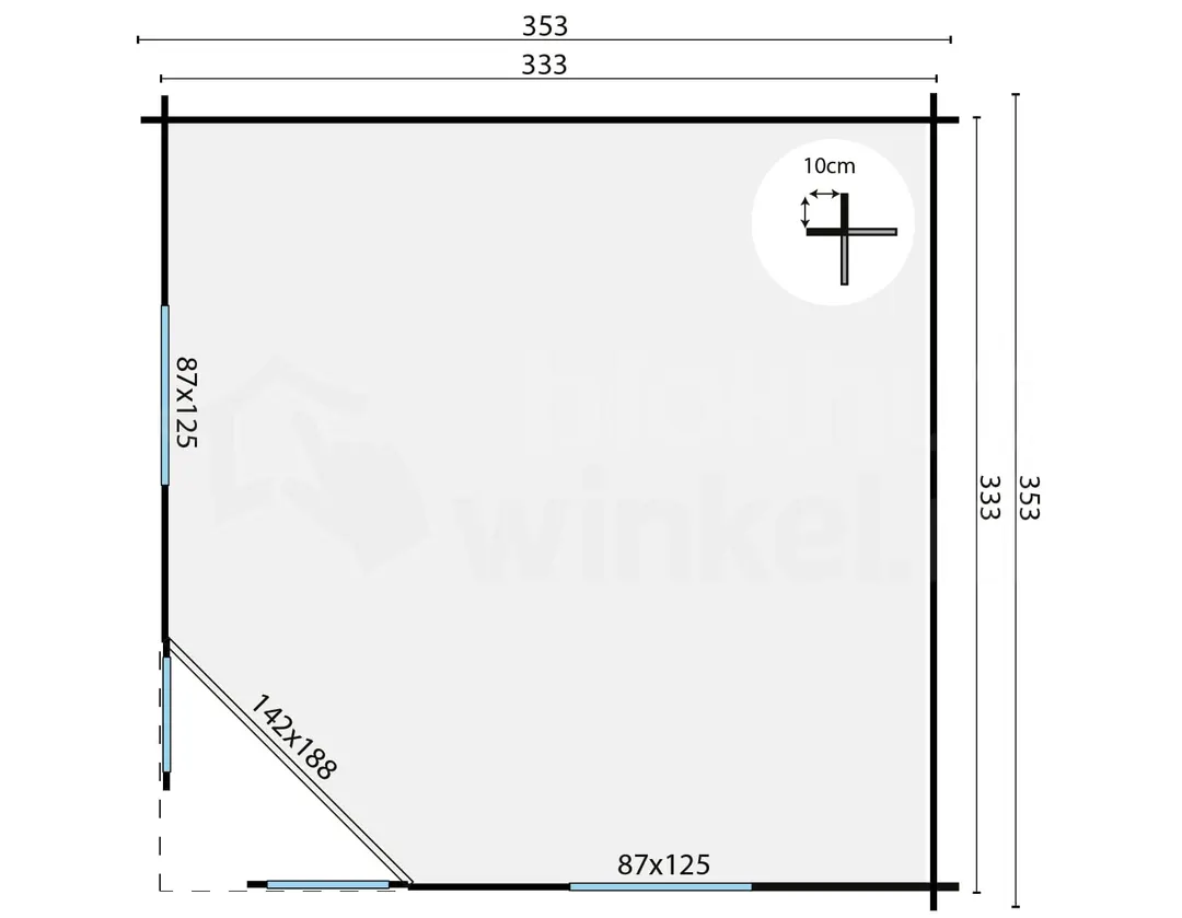blokhut Blokhut Nilsson geïmpregneerd | Inclusief fundamentbalken, shingles, startset en bezorging! - Tuindeco - 40.0773-DI - 350x350 blokhut Blokhut Nilsson geïmpregneerd | Inclusief fundamentbalken, shingles, startset en bezorging! - Tuindeco - 40.0773-DI - 350x350