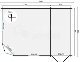 blokhut Blokhut Helge geïmpregneerd | Inclusief fundamentbalken, easyroofing, startset en bezorging! - Tuindeco - 40.0795-DI - 350x500