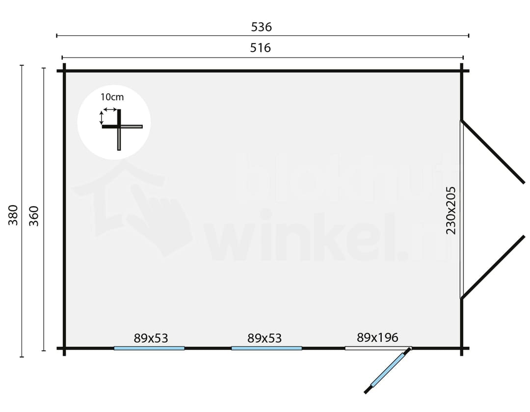 tuinhuis Blokhut Houten Garage Marketta met plat dak | Inclusief fundamentbalken, easyroofing, startset en bezorging! - Tuindeco - 40.0797 - 380x536 tuinhuis Blokhut Houten Garage Marketta met plat dak | Inclusief fundamentbalken, easyroofing, startset en bezorging! - Tuindeco - 40.0797 - 380x536