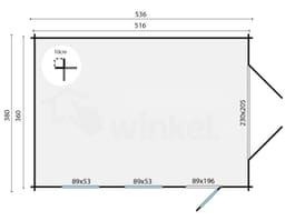 tuinhuis Blokhut Houten Garage Marketta met plat dak | Inclusief fundamentbalken, easyroofing, startset en bezorging! - Tuindeco - 40.0797 - 380x536