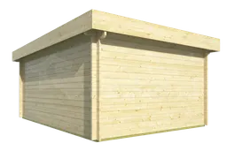 tuinhuis Blokhut Houten Garage Marketta met plat dak | Inclusief fundamentbalken, easyroofing, startset en bezorging! - Tuindeco - 40.0797 - 380x536