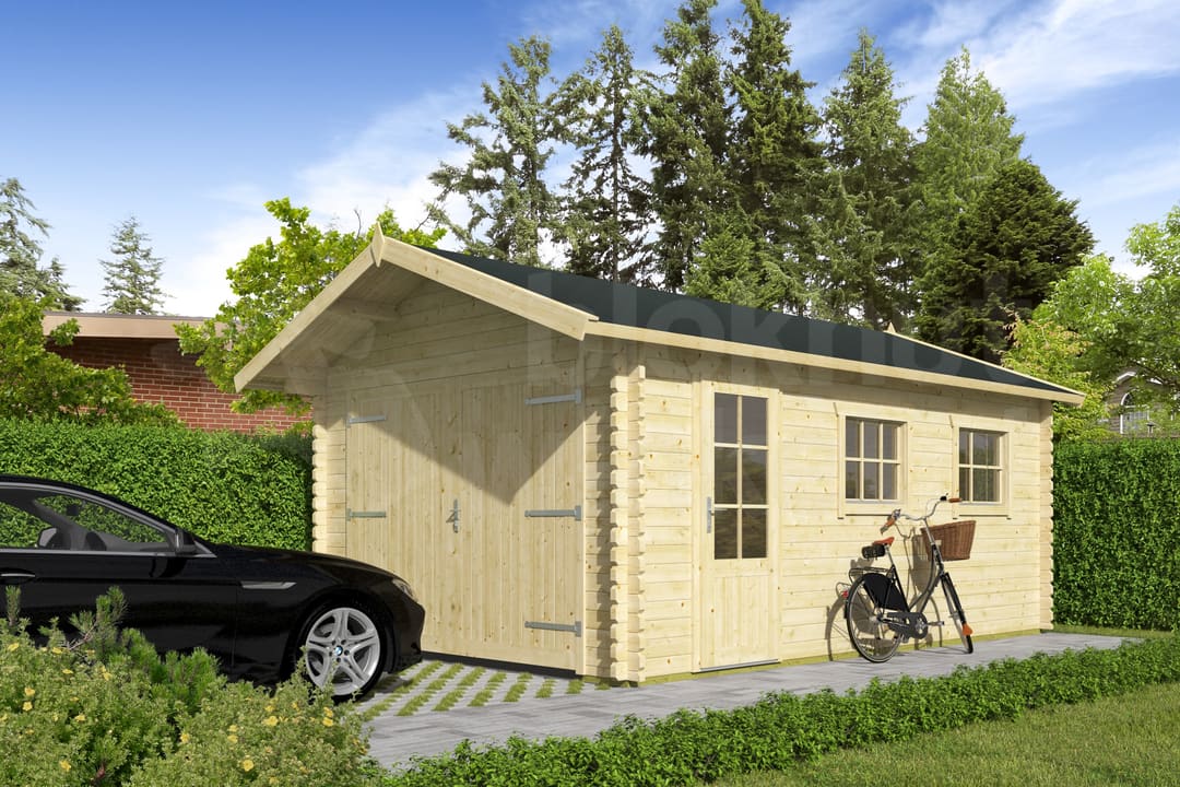 tuinhuis Blokhut Houten Garage Geir | Inclusief fundamentbalken, shingles, startset en bezorging! - Tuindeco - 40.0799 - 360x537 tuinhuis Blokhut Houten Garage Geir | Inclusief fundamentbalken, shingles, startset en bezorging! - Tuindeco - 40.0799 - 360x537
