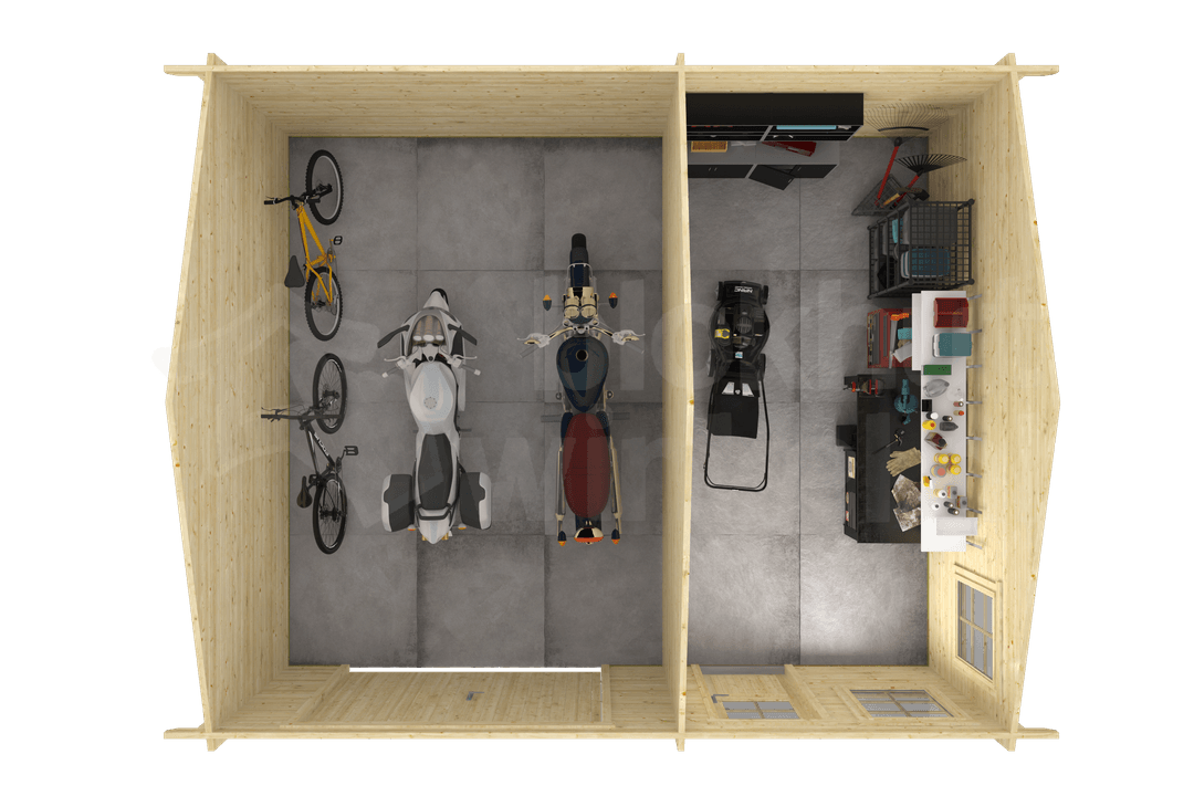 blokhut Blokhut Garage Moa geïmpregneerd | Inclusief fundamentbalken, shingles, startset en bezorging! - Tuindeco - 40.0803-DI - 598x500 blokhut Blokhut Garage Moa geïmpregneerd | Inclusief fundamentbalken, shingles, startset en bezorging! - Tuindeco - 40.0803-DI - 598x500