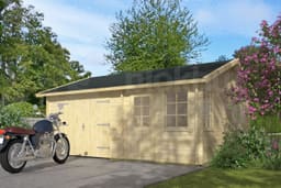 blokhut Blokhut Garage Moa geïmpregneerd | Inclusief fundamentbalken, shingles, startset en bezorging! - Tuindeco - 40.0803-DI - 598x500