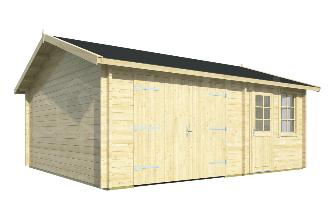 blokhut Blokhut Garage Moa geïmpregneerd | Inclusief fundamentbalken, shingles, startset en bezorging! - Tuindeco - 40.0803-DI - 598x500 blokhut Blokhut Garage Moa geïmpregneerd | Inclusief fundamentbalken, shingles, startset en bezorging! - Tuindeco - 40.0803-DI - 598x500
