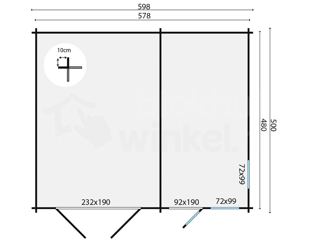 blokhut Blokhut Garage Moa geïmpregneerd | Inclusief fundamentbalken, shingles, startset en bezorging! - Tuindeco - 40.0803-DI - 598x500 blokhut Blokhut Garage Moa geïmpregneerd | Inclusief fundamentbalken, shingles, startset en bezorging! - Tuindeco - 40.0803-DI - 598x500