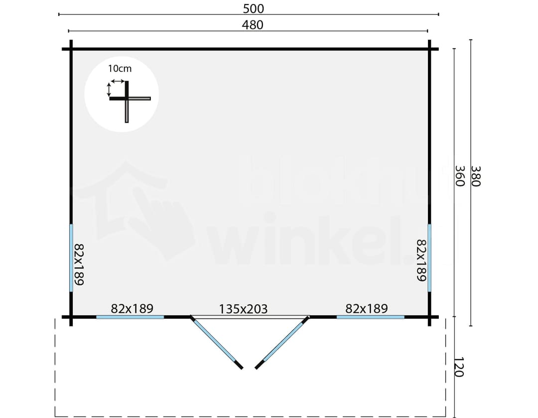 blokhut Blokhut Yorick geïmpregneerd | Inclusief fundamentbalken, easyroofing, startset en bezorging! - Tuindeco - 40.0810-DI - 500x380 blokhut Blokhut Yorick geïmpregneerd | Inclusief fundamentbalken, easyroofing, startset en bezorging! - Tuindeco - 40.0810-DI - 500x380
