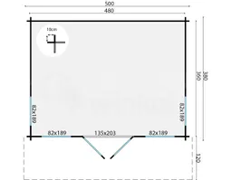 blokhut Blokhut Yorick geïmpregneerd | Inclusief fundamentbalken, easyroofing, startset en bezorging! - Tuindeco - 40.0810-DI - 500x380