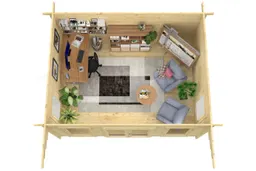 blokhut Blokhut Yorick geïmpregneerd | Inclusief fundamentbalken, easyroofing, startset en bezorging! - Tuindeco - 40.0810-DI - 500x380