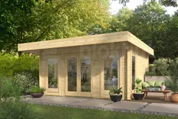 blokhut Blokhut Yorick geïmpregneerd | Inclusief fundamentbalken, easyroofing, startset en bezorging! - Tuindeco - 40.0810-DI - 500x380