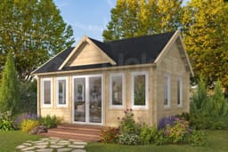 tuindeco blokhut Blokhut Clockhouse Trevor geïmpregneerd | Inclusief fundamentbalken, shingles, startset en bezorging! - Tuindeco - 40.0867-DI - 550x400