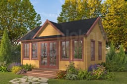 tuindeco blokhut Blokhut Clockhouse Trevor geïmpregneerd | Inclusief fundamentbalken, shingles, startset en bezorging! - Tuindeco - 40.0867-DI - 550x400