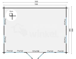 tuindeco blokhut Blokhut Clockhouse Trevor geïmpregneerd | Inclusief fundamentbalken, shingles, startset en bezorging! - Tuindeco - 40.0867-DI - 550x400