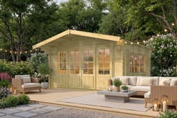 blokhut Blokhut Blackpool geïmpregneerd | Inclusief fundamentbalken, shingles, startset en bezorging! - Tuindeco - 40.7001-DI - 440x340