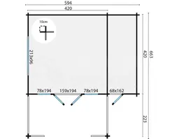 blokhut Blokhut Manchester | Inclusief fundamentbalken, shingles, startset en bezorging! - Tuindeco - 40.7006 - 594x440
