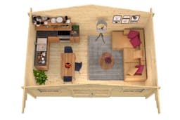 blokhut Blokhut Inge | Inclusief fundamentbalken, shingles, startset en bezorging! - Tuindeco - 40.0620 - 420x420