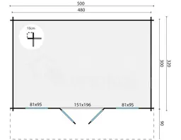 blokhut Blokhut Inge | Inclusief fundamentbalken, shingles, startset en bezorging! - Tuindeco - 40.0620 - 420x420
