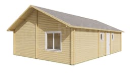 tuindeco blokhut Blokhut Finn Geïmpregneerd | Inclusief fundamentbalken, shingles, startset en bezorging! - Tuindeco - 40.7249-DI - 1040x740+238