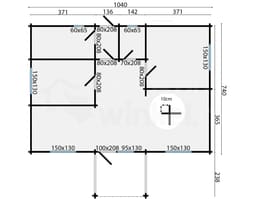 tuindeco blokhut Blokhut Finn Geïmpregneerd | Inclusief fundamentbalken, shingles, startset en bezorging! - Tuindeco - 40.7249-DI - 1040x740+238