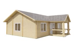 tuindeco blokhut Blokhut Finn Geïmpregneerd | Inclusief fundamentbalken, shingles, startset en bezorging! - Tuindeco - 40.7249-DI - 1040x740+238