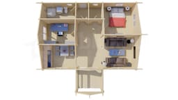 tuindeco blokhut Blokhut Finn Geïmpregneerd | Inclusief fundamentbalken, shingles, startset en bezorging! - Tuindeco - 40.7249-DI - 1040x740+238