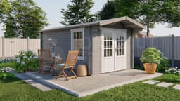tuindeco actieblokhut Blokhut Julia geïmpregneerd | Inclusief fundamentbalken, shingles, startset en bezorging! - Tuindeco - 40.7270-DI - 300x500