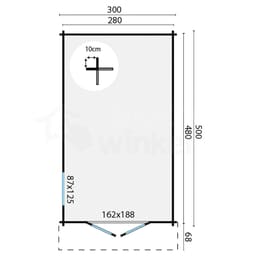 tuindeco actieblokhut Blokhut Julia geïmpregneerd | Inclusief fundamentbalken, shingles, startset en bezorging! - Tuindeco - 40.7270-DI - 300x500