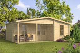 blokhut Blokhut Ollie Geïmpregneerd | Inclusief fundamentbalken, shingles, startset en bezorging! - Tuindeco - 40.7316-DI - 731x498