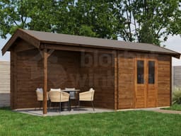 Lugarde Select Blokhut met Overkapping Varsseveld 300x250cm + 300cm - Behandeld