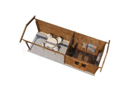 Lugarde Select Blokhut met Overkapping Borne 300x250cm + 400cm - Behandeld