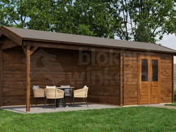 Lugarde Select Blokhut met Overkapping Borne 300x250cm + 400cm - Behandeld