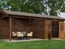 Lugarde Select Blokhut met Overkapping Borne 300x250cm + 400cm - Behandeld