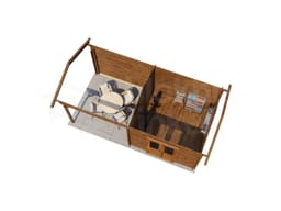 Lugarde Select Blokhut met Overkapping Raalte 300x300cm + 300cm - Behandeld