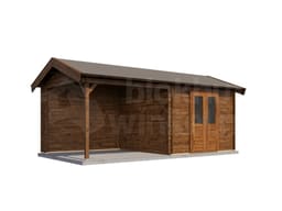 Lugarde Select Blokhut met Overkapping Raalte 300x300cm + 300cm - Behandeld