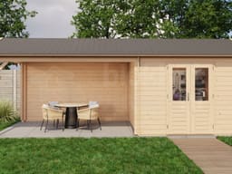 Lugarde Select Blokhut met Overkapping Epe 300x300cm + 400cm - Onbehandeld