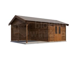 Lugarde Select Blokhut met Overkapping Hattem 300x400cm + 300cm - Behandeld