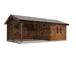 Lugarde Select Blokhut met Overkapping Haaksbergen 300x400cm + 400cm - Behandeld