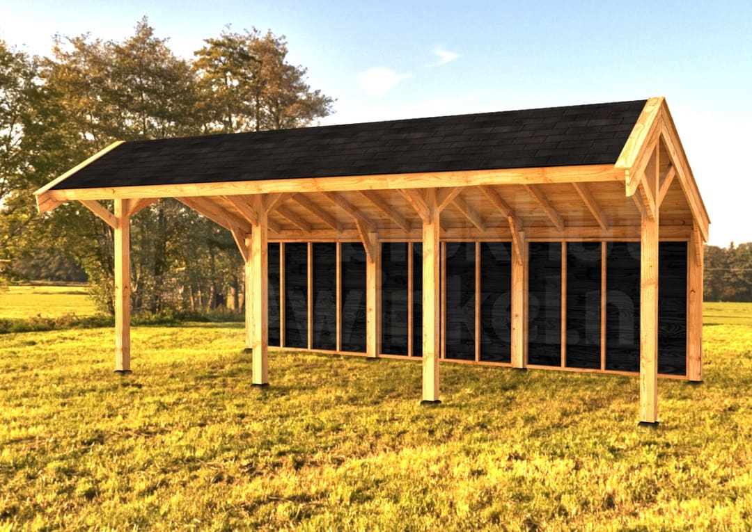 kapschuur Woodvision Kapschuur Modulair Gaasterland 1050x310 (3 vakken) - Woodvision - WVKMGA1050310 - 1050x440 kapschuur Woodvision Kapschuur Modulair Gaasterland 1050x310 (3 vakken) - Woodvision - WVKMGA1050310 - 1050x440