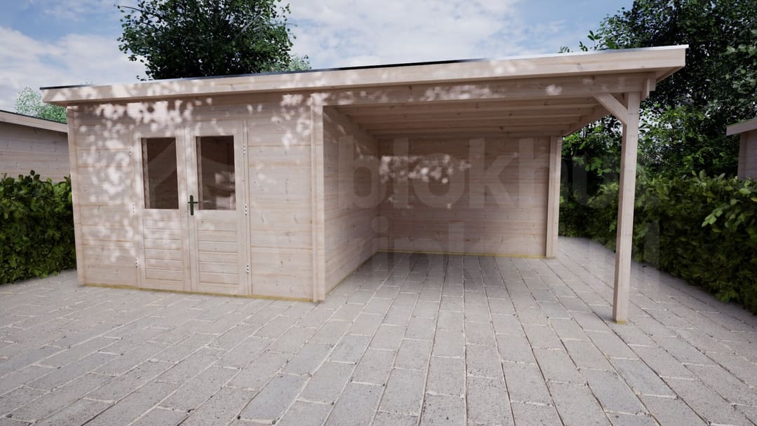 Blokhut Zonnebloem 300x300 + 300 | Inclusief EPDM, fundamentbalken en bezorging! - BHW Select - BL283030B3020 - 320x320 Blokhut Zonnebloem 300x300 + 300 | Inclusief EPDM, fundamentbalken en bezorging! - BHW Select - BL283030B3020 - 320x320