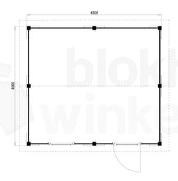 blokhut Oregon 450x400 geïmpregneerd - Luxhouse - FFOR450400-DI - 450x400