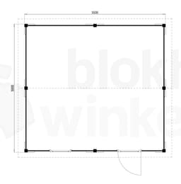 blokhut Oregon 550x500 geïmpregneerd - Luxhouse - FFOR550500-DI - 550x500
