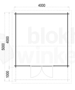 plattegrond afbeelding blokhut Texas 400x400