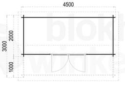 plattegrond afbeelding blokhut Texas 450x200