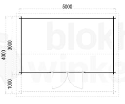plattegrond afbeelding blokhut Texas 500x300