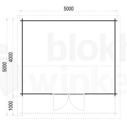 plattegrond afbeelding blokhut Texas 500x400