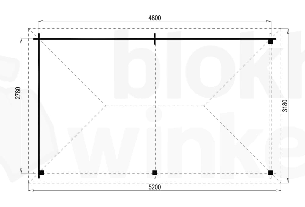 Plattegrond Interflex blokhut Astorga geïmpregneerd Plattegrond Interflex blokhut Astorga geïmpregneerd