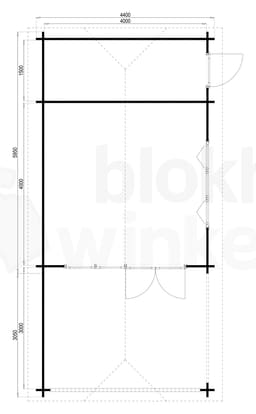 Plattegrond Interflex blokhut Barbano B geïmpregneerd