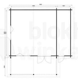 Plattegrond Interflex blokhut Burgos C geïmpregneerd