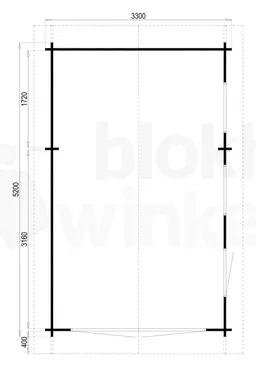 Plattegrond Interflex blokhut Gerona A 310x500 geïmpregneerd