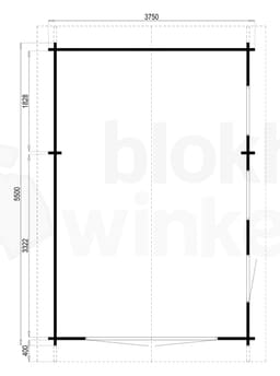 Plattegrond Interflex blokhut Gerona B 355x530 geïmpregneerd